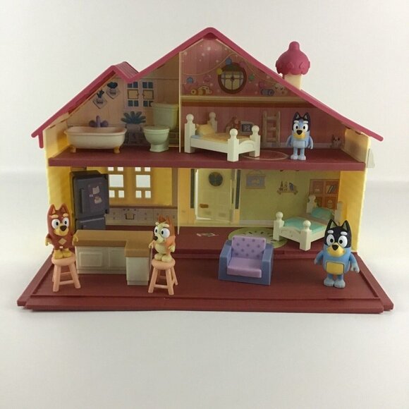 Bluey Family Home Playset Dollhouse Action Figures Bingo...